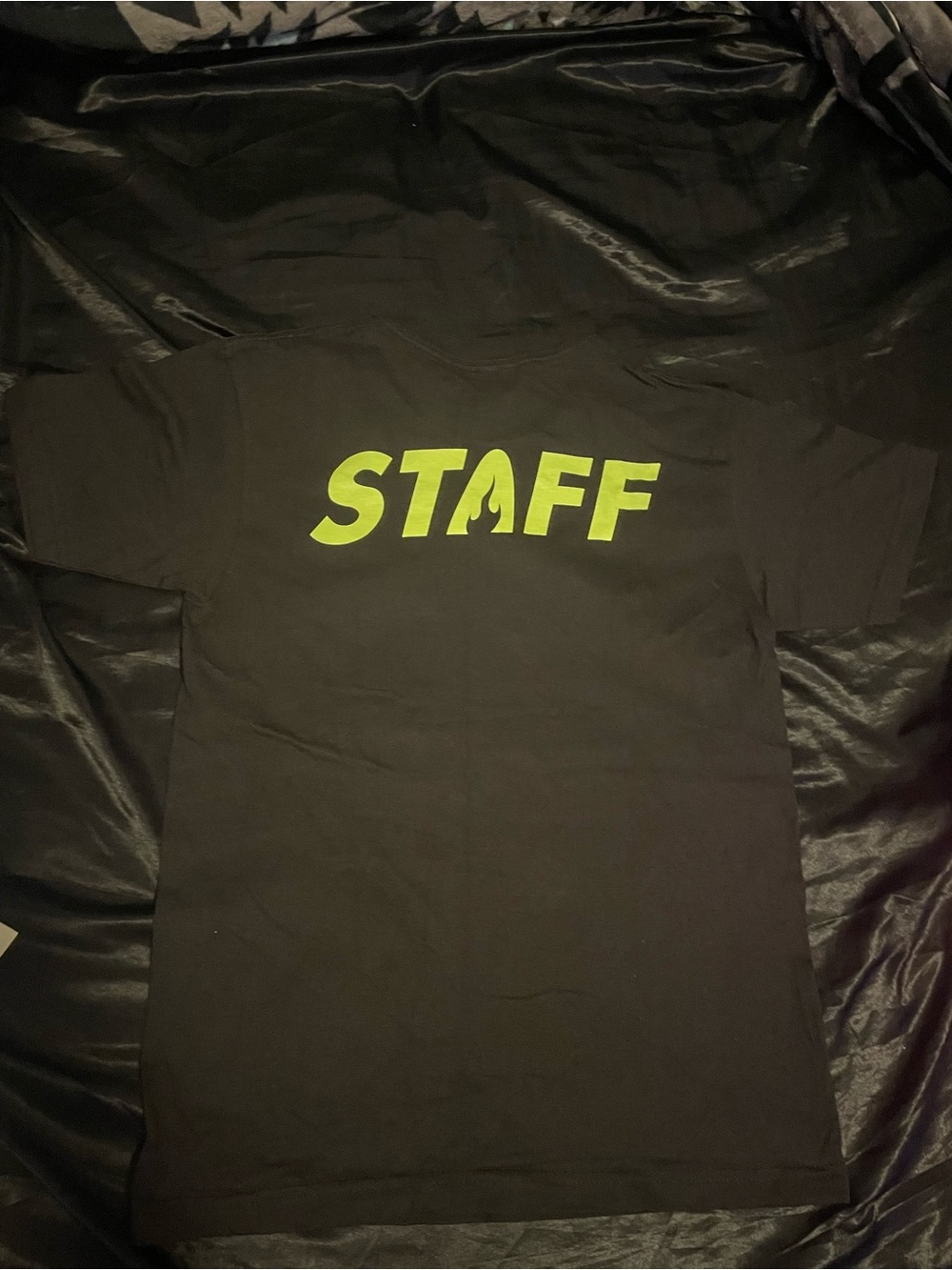 American Apparel Black Tee with Neon Green NAF Chest Logo